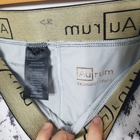 Aurum Snakeskin Printed Workout Leggings White Black Exercise Pants Size XXS - Picture 5 of 14